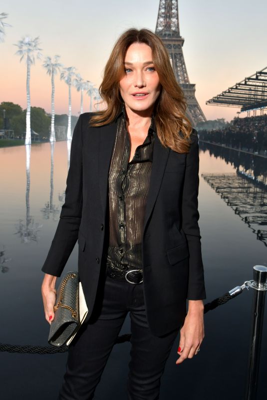 CARLA BRUNI at Saint Laurent Show at Paris Fashion Week 09/25/2018