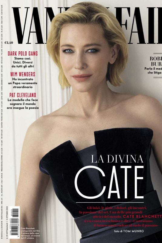 CATE BLANCHERR in Vanity Fair Magazine, Italy September 2018