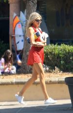 CHARLOTTE MCKINNEY in a Polka Dot Dress Out in Malibu 09/03/2018
