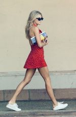 CHARLOTTE MCKINNEY in a Polka Dot Dress Out in Malibu 09/03/2018