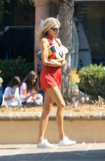 CHARLOTTE MCKINNEY in a Polka Dot Dress Out in Malibu 09/03/2018