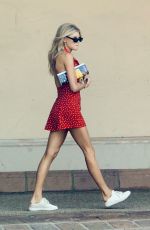 CHARLOTTE MCKINNEY in a Polka Dot Dress Out in Malibu 09/03/2018