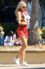 CHARLOTTE MCKINNEY in a Polka Dot Dress Out in Malibu 09/03/2018