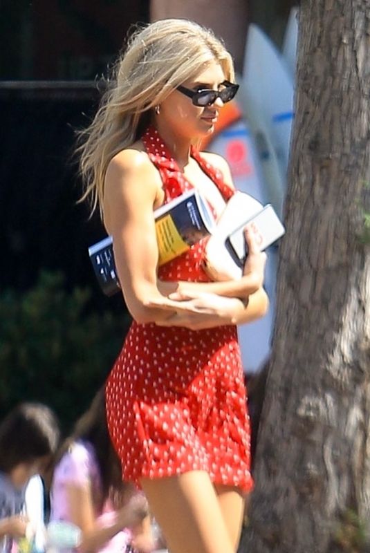 CHARLOTTE MCKINNEY in a Polka Dot Dress Out in Malibu 09/03/2018