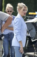 CHARLOTTE MCKINNEY on the Set of Extra in Los Angeles 09/24/2018