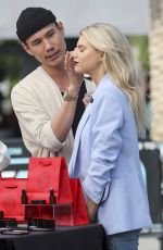 CHARLOTTE MCKINNEY on the Set of Extra in Los Angeles 09/24/2018