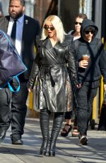 CHRISTINA AGUILERA Arrives at Jimmy Kimmel Live in Los Angeles 09/12/2018