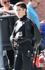 CHYLER LEIGH on the Set of Supergirl in Vancouver 09/01/2018