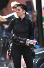 CHYLER LEIGH on the Set of Supergirl in Vancouver 09/01/2018
