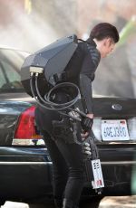 CHYLER LEIGH on the Set of Supergirl in Vancouver 09/01/2018