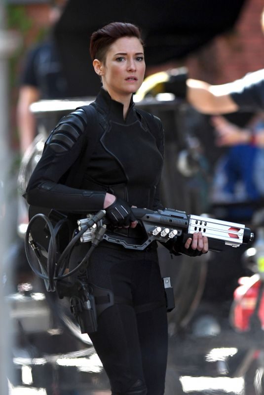 CHYLER LEIGH on the Set of Supergirl in Vancouver 09/01/2018