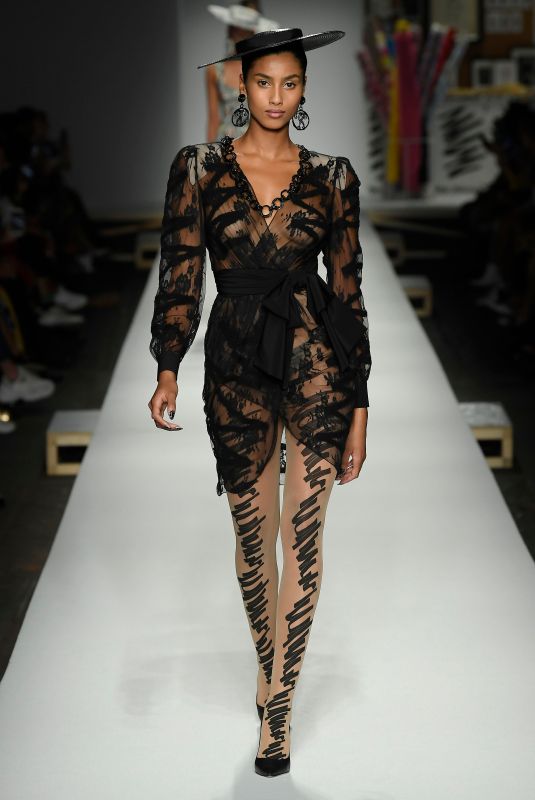 CINDY BRUNA at Moschino Runway Show at Milan Fashion Week 09/20/2018