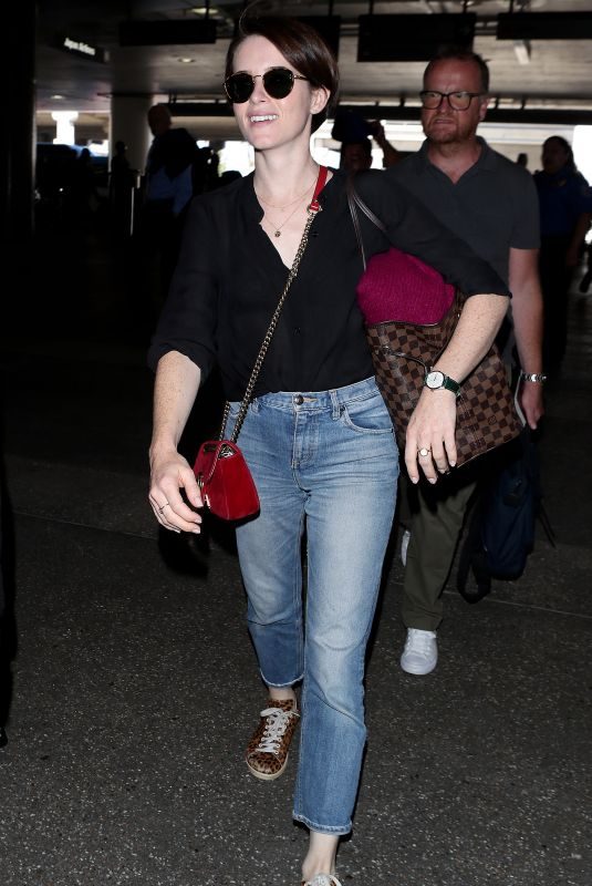 CLAIRE FOY at Los Angeles International Airport 09/19/2018