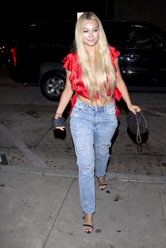 CORINNE OLYMPIOS Arrives at Craig’s Restaurant in West Hollywood 09/01/2018