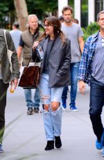 DAKOTA JOHNSON in Ripped Jeans Out in New York 09/28/2018