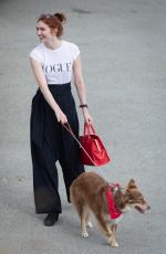 ELEANOR TOMLINSON with Her Dog Out in Charlestown 09/19/2018