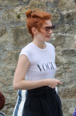 ELEANOR TOMLINSON with Her Dog Out in Charlestown 09/19/2018