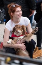 ELEANOR TOMLINSON with Her Dog Out in Charlestown 09/19/2018