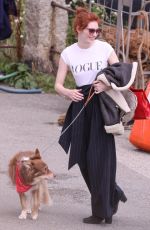 ELEANOR TOMLINSON with Her Dog Out in Charlestown 09/19/2018