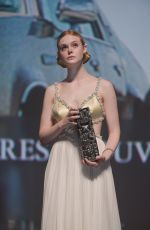 ELLE FANNING Receiving Deauville Talent Award at Deauville American Film Festival 09/02/2018