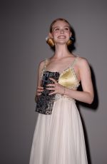 ELLE FANNING Receiving Deauville Talent Award at Deauville American Film Festival 09/02/2018