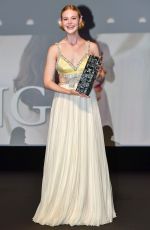 ELLE FANNING Receiving Deauville Talent Award at Deauville American Film Festival 09/02/2018