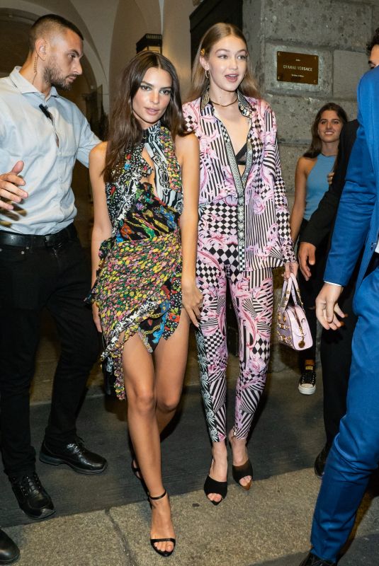 EMILY RATAJKOWSKI and GIGI HADID at Versace Dinner in Milan 09/21/2018