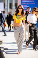 EMILY RATAJKOWSKI Arrives at Paco Robanne Show at Paris Fashion Week 09/27/2018