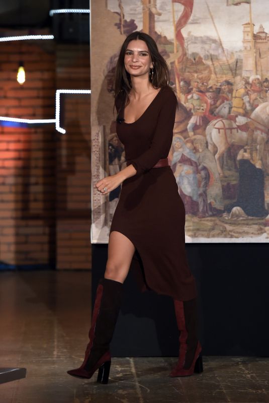 EMILY RATAJKOWSKI on the Set of a Italian TV Show in Milan 09/25/2018