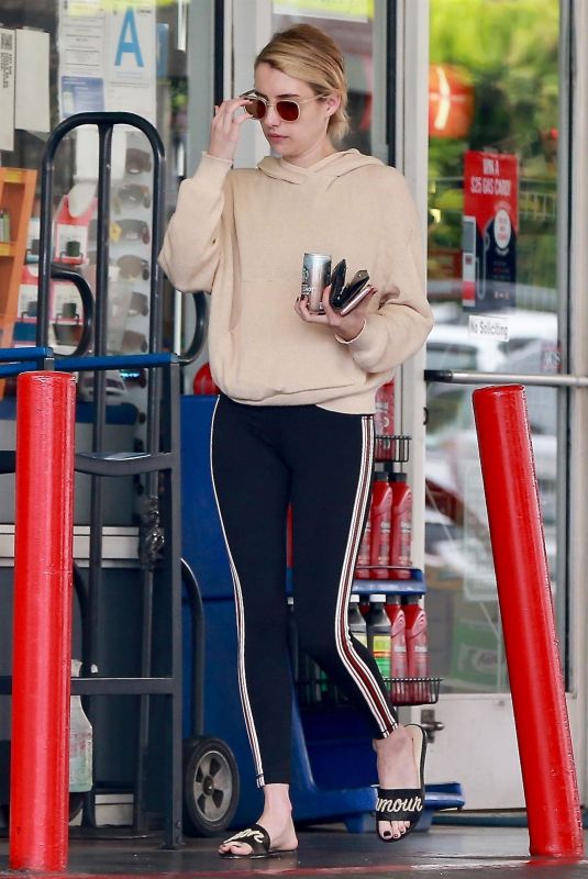 EMMA ROBERTS at a Gas Station in Beverly Hills 09/05/2018