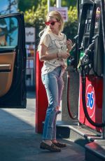 EMMA ROBERTS at a Gas Station in Los Feliz 09/23/2018