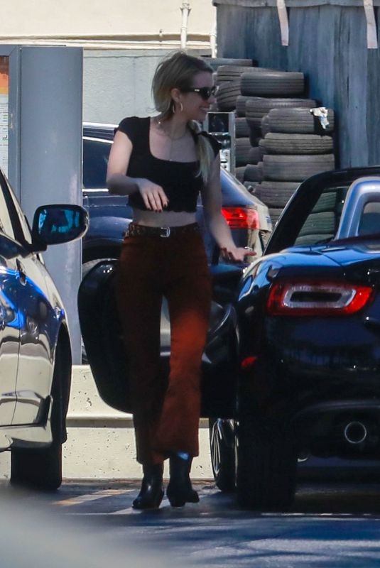 EMMA ROBERTS at a Parking Lot in Los Angeles 09/15/2018