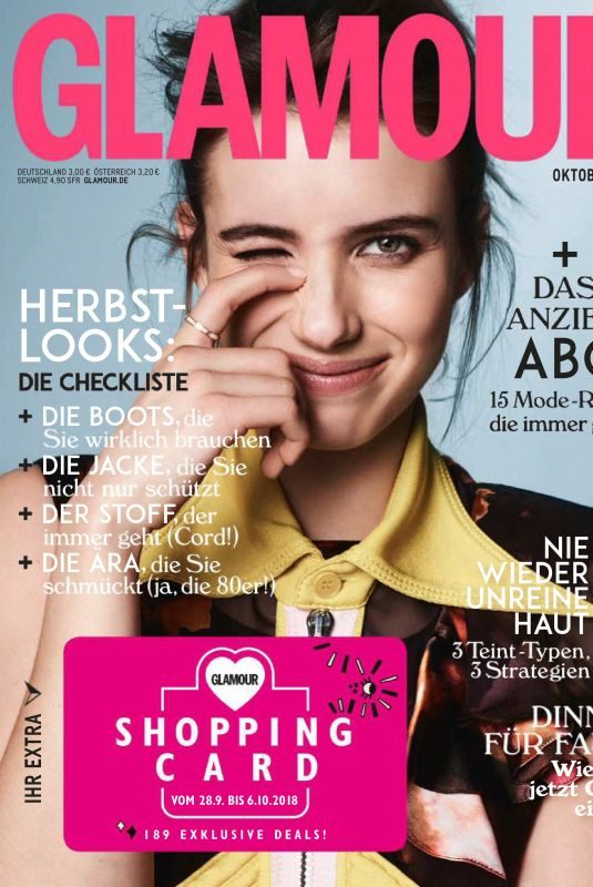 EMMA ROBERTS in Glamour Magazine, Germany October 2018 Issue