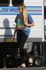 EMMA ROBERTS on the Set of American Horror Story in Los Angeles 08/30/2018