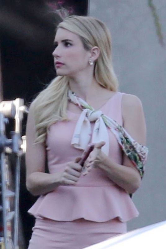 EMMA ROBERTS on the Set of American Horror Story in Los Angeles 09/12/2018