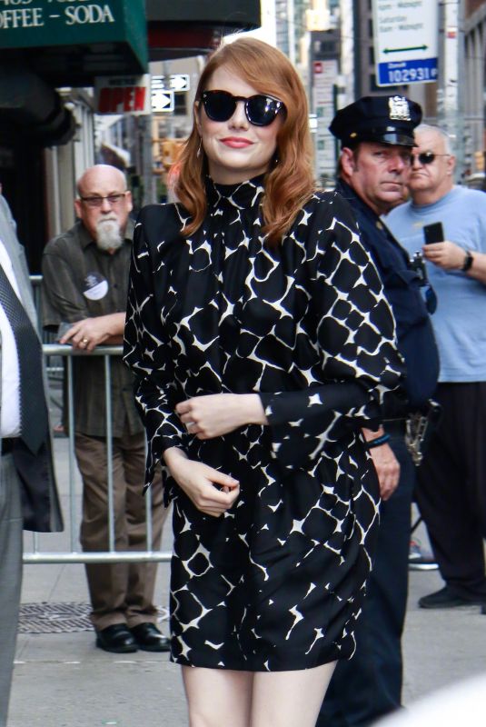 EMMA STONE Arrives at Late Show With Stephen Colbert in New York 09/19/2018