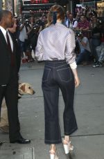 EMMA STONE in Dark Denim Out in New York 09/19/2018