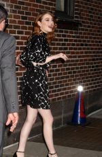 EMMA STONE Leaves Late Show With Stephen Colbert in New York 09/19/2018