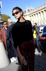 GEORGIA FOWLER Arrives at Elie Saab Show at Paris Fashion Week 09/28/2018