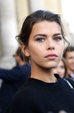 GEORGIA FOWLER Arrives at Elie Saab Show at Paris Fashion Week 09/28/2018