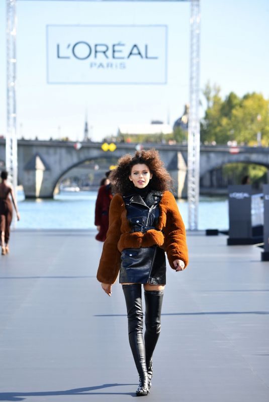 GEORGIA FOWLER at L’Oreal Runway Show at Paris Fashion Week 09/30/2018