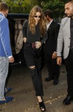 GIGI HADID Arrives at Fendi Fittings in Milan 09/19/2018
