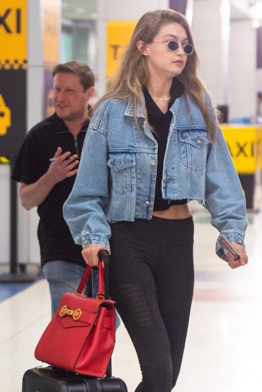 GIGI HADID at JFK Airport in New York 09/01/2018