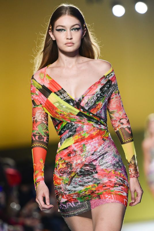 GIGI HADID at Vesace Runway Show at Milan Fashion Week 09/21/2018