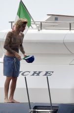 HAILEY BALDWIN in Bikini and Justin Bieber at a Yacht in Italy 09/21/2018