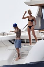 HAILEY BALDWIN in Bikini and Justin Bieber at a Yacht in Italy 09/21/2018