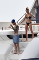 HAILEY BALDWIN in Bikini and Justin Bieber at a Yacht in Italy 09/21/2018
