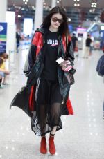 HE SUI at Airport in Beijing 09/04/2018