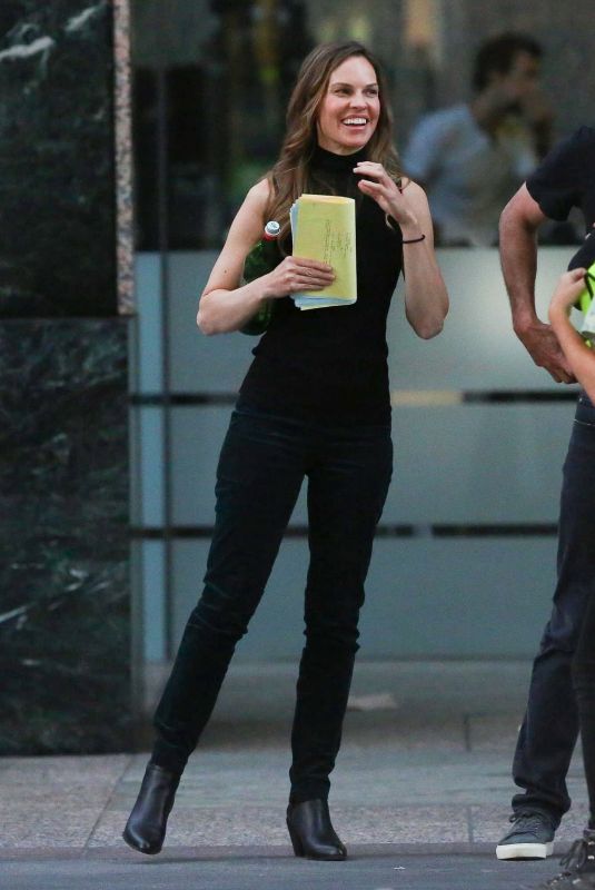 HILARY SWANK on the Set Fatale in Los Angeles 09/18/2018