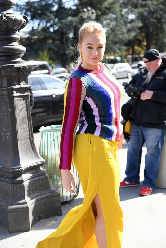 ISKRA LAWRENCE Arrives at Elie Saab Show at Paris Fashion Week 09/29/2018